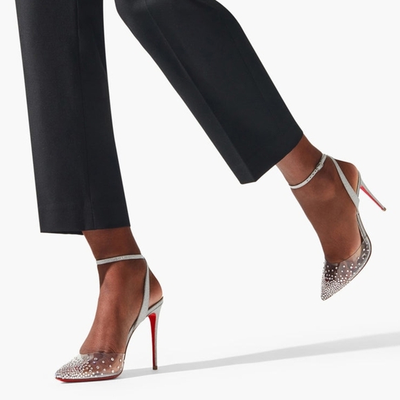 NIB Christian Louboutin Spikaqueen Crystal Pointed Toe Stiletto Heels Size 38.5 - Picture 2 of 16
